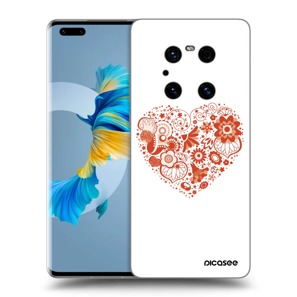 Picasee Huawei Mate 40 Pro Hülle - Schwarzes Silikon - Großes Herz