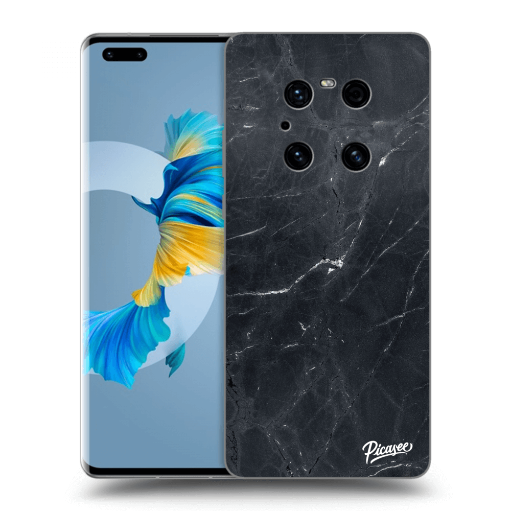 Picasee Huawei Mate 40 Pro Hülle - Schwarzes Silikon - Black marble