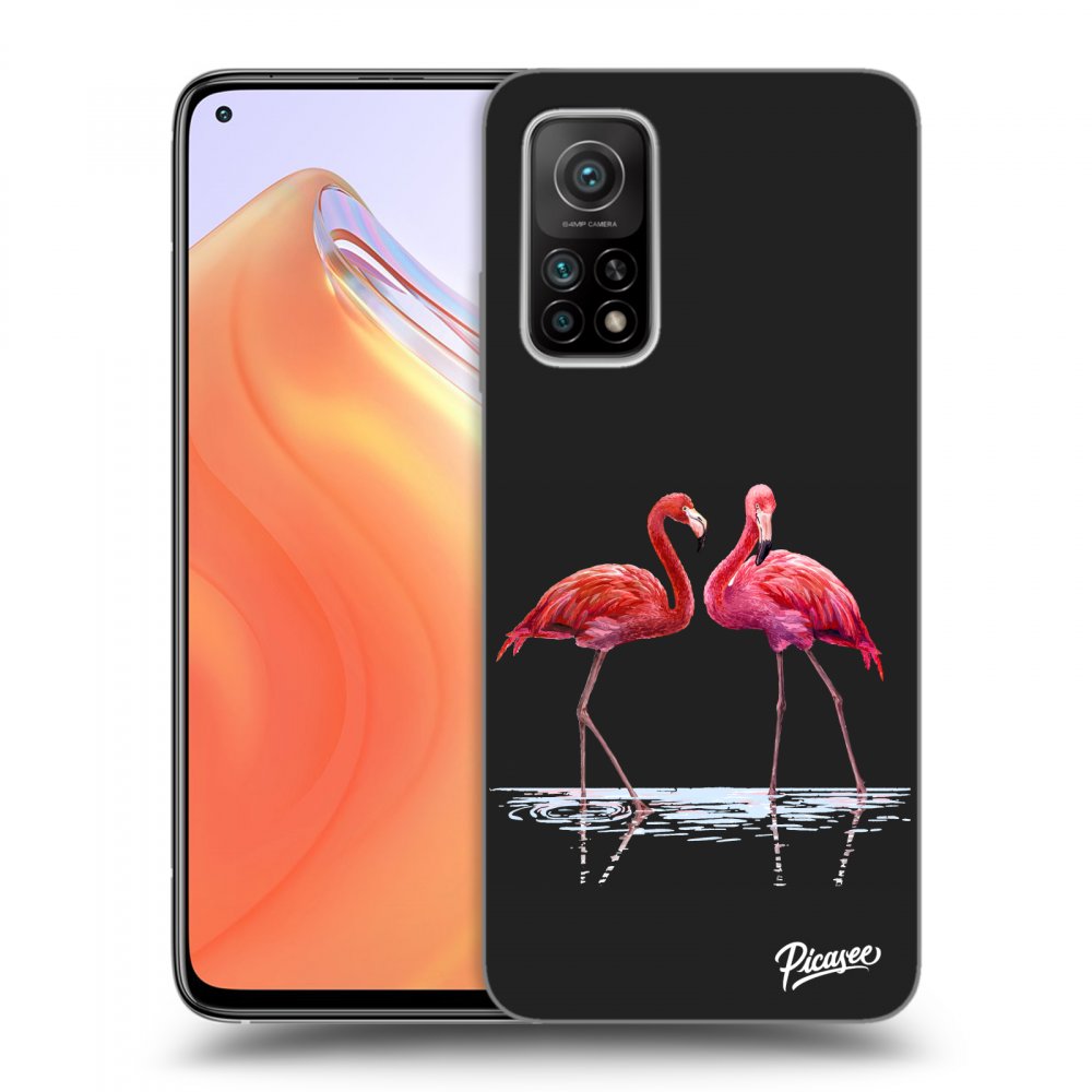 Picasee Xiaomi Mi 10T Hülle - Schwarzes Silikon - Flamingos couple