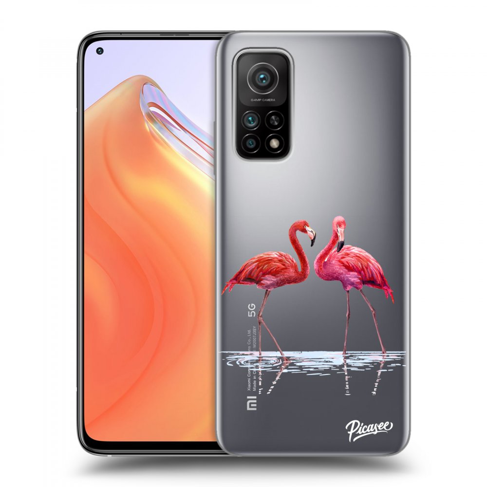 Picasee Xiaomi Mi 10T Hülle - Transparentes Silikon - Flamingos couple