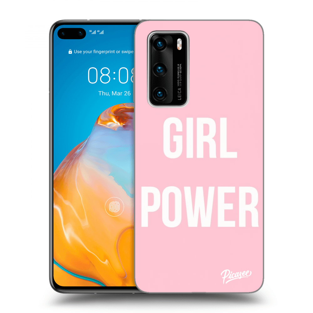 Picasee Huawei P40 Hülle - Schwarzes Silikon - Girl power