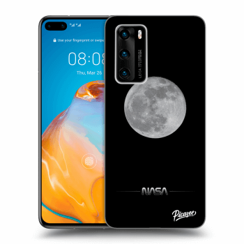 Picasee Huawei P40 Hülle - Schwarzes Silikon - Moon Minimal