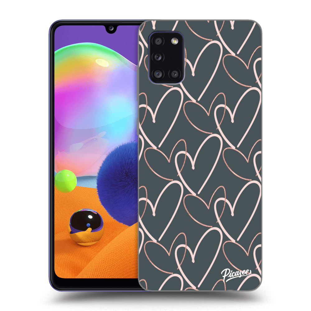 Picasee Samsung Galaxy A31 A315F Hülle - Schwarzes Silikon - Lots of love