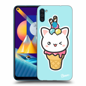 Picasee Samsung Galaxy M11 Hülle - Transparentes Silikon - Ice Cream Cat