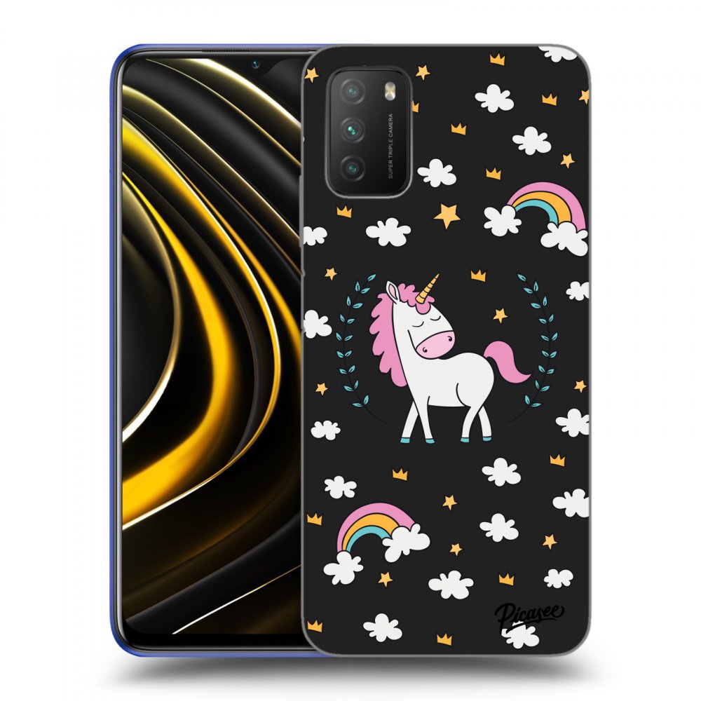 Xiaomi Poco M3 Hülle - Schwarzes Silikon - Unicorn Star Heaven