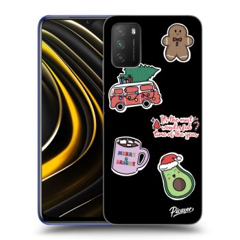 Picasee Xiaomi Poco M3 Hülle - Schwarzes Silikon - Christmas Stickers