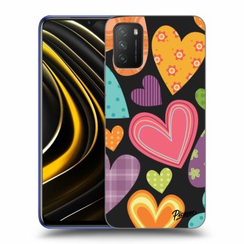 Picasee Xiaomi Poco M3 Hülle - Schwarzes Silikon - Colored heart