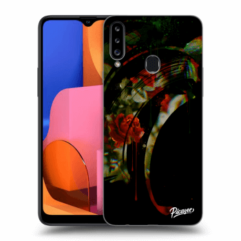 Picasee Samsung Galaxy A20s Hülle - Schwarzes Silikon - Roses black