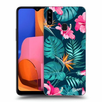 Hülle für Samsung Galaxy A20s - Pink Monstera