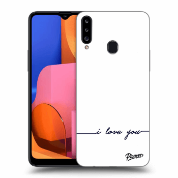 Picasee Samsung Galaxy A20s Hülle - Transparentes Silikon - I love you