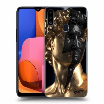 Picasee Samsung Galaxy A20s Hülle - Transparentes Silikon - Wildfire - Gold