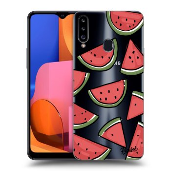 Picasee Samsung Galaxy A20s Hülle - Transparentes Silikon - Melone