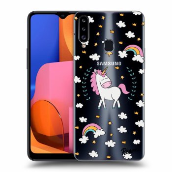 Picasee Samsung Galaxy A20s Hülle - Transparentes Silikon - Unicorn star heaven