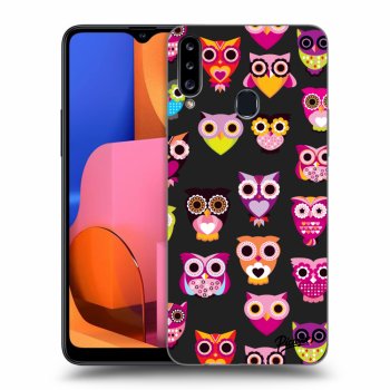 Picasee Samsung Galaxy A20s Hülle - Schwarzes Silikon - Owls