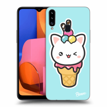 Picasee Samsung Galaxy A20s Hülle - Schwarzes Silikon - Ice Cream Cat