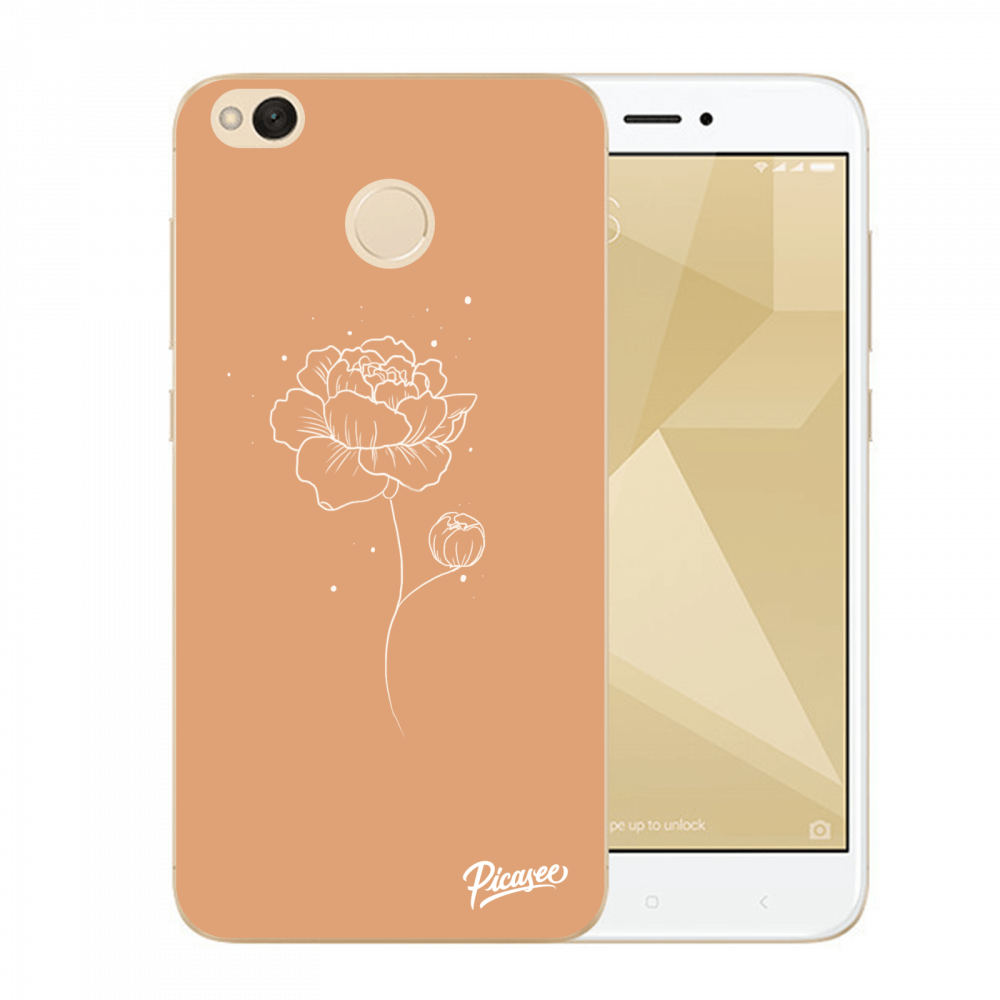 Picasee Xiaomi Redmi 4X Global Hülle - Transparentes Silikon - Peonies