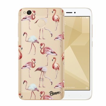 Picasee Xiaomi Redmi 4X Global Hülle - Transparenter Kunststoff - Flamingos