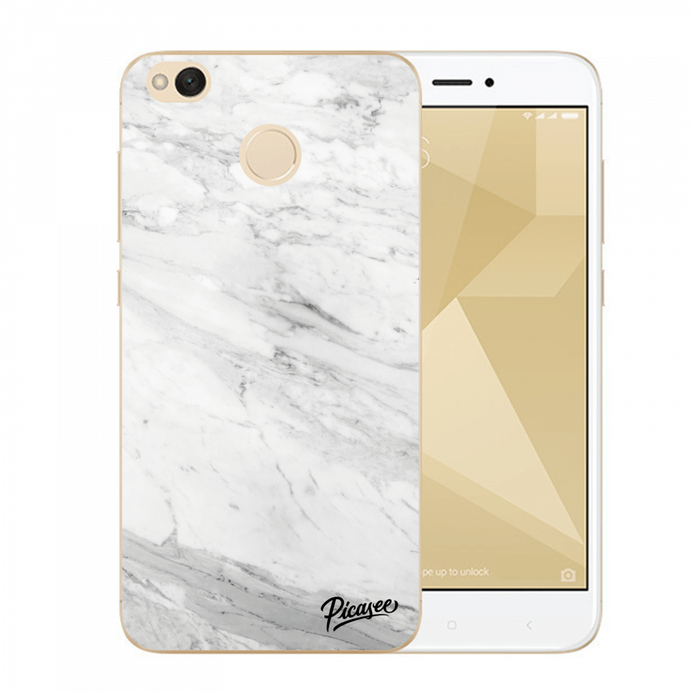Picasee Xiaomi Redmi 4X Global Hülle - Transparenter Kunststoff - White marble