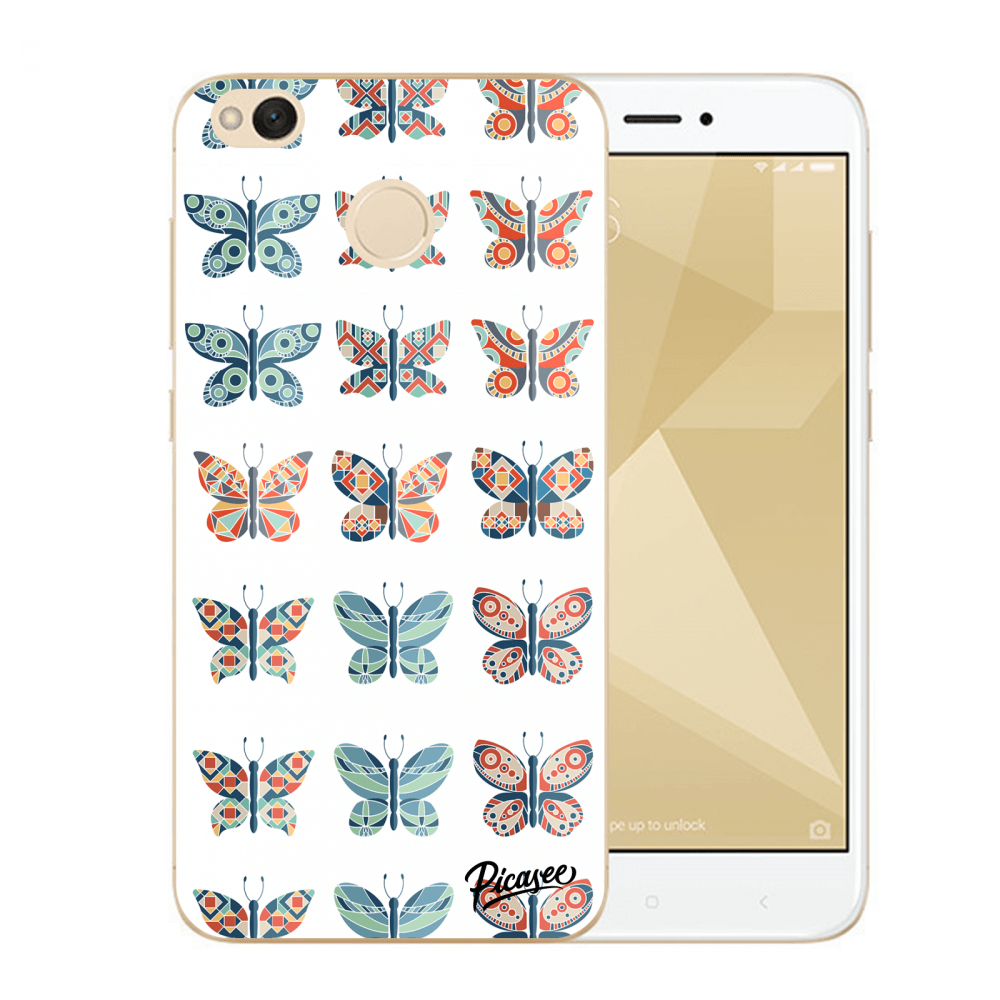 Picasee Xiaomi Redmi 4X Global Hülle - Transparentes Silikon - Butterflies