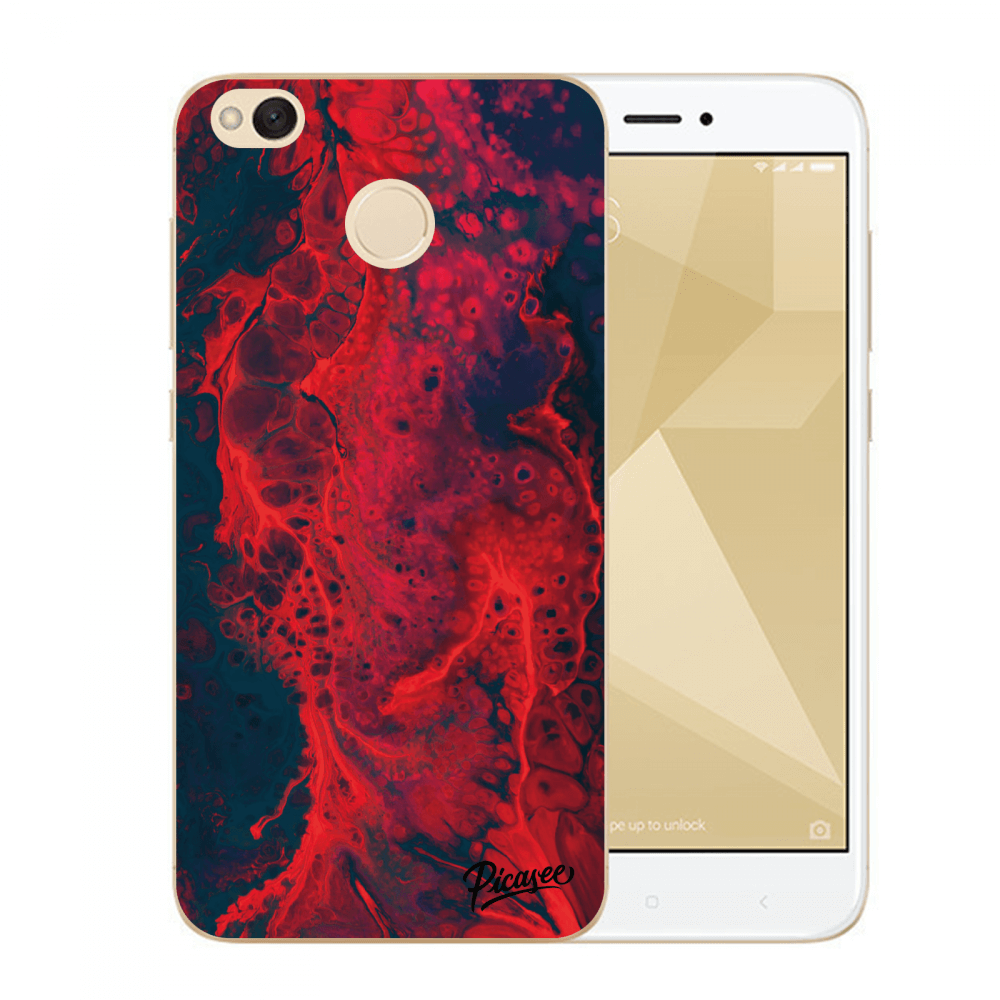 Picasee Xiaomi Redmi 4X Global Hülle - Transparenter Kunststoff - Organic red