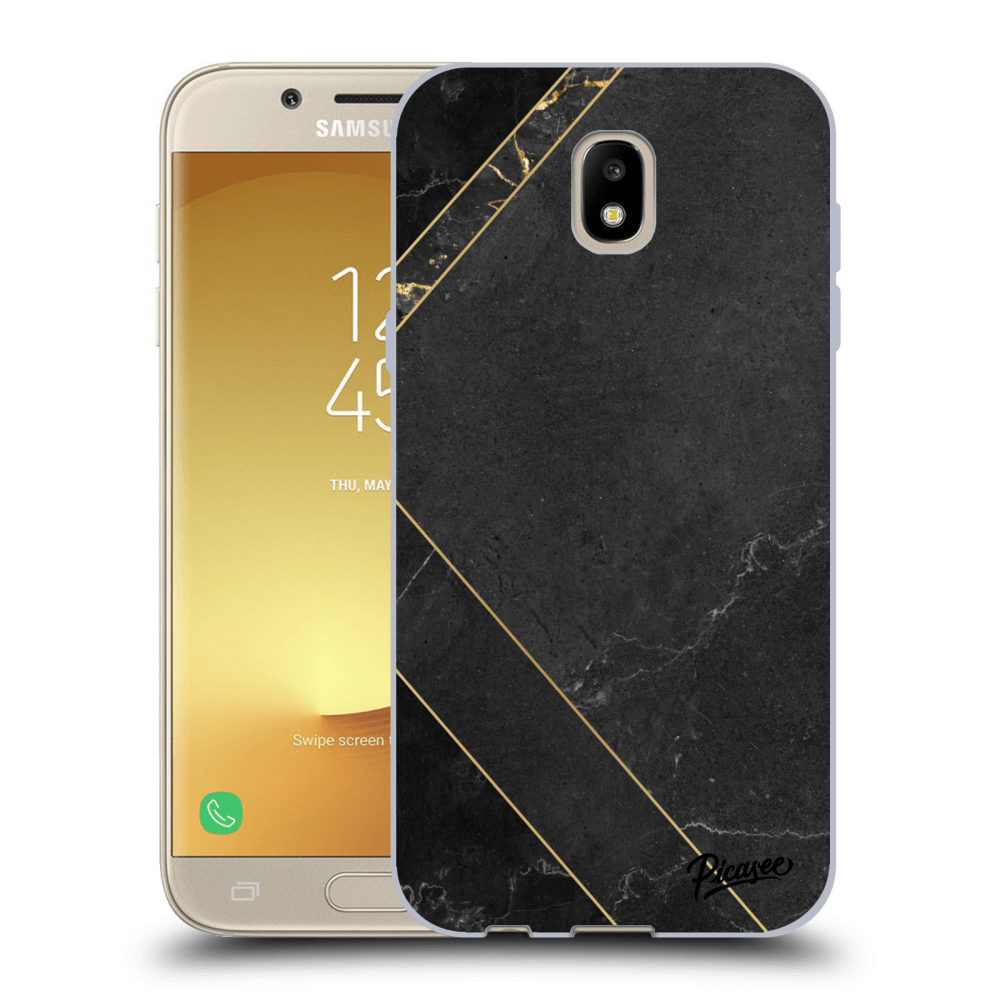Picasee Samsung Galaxy J5 2017 J530F Hülle - Transparentes Silikon - Black tile