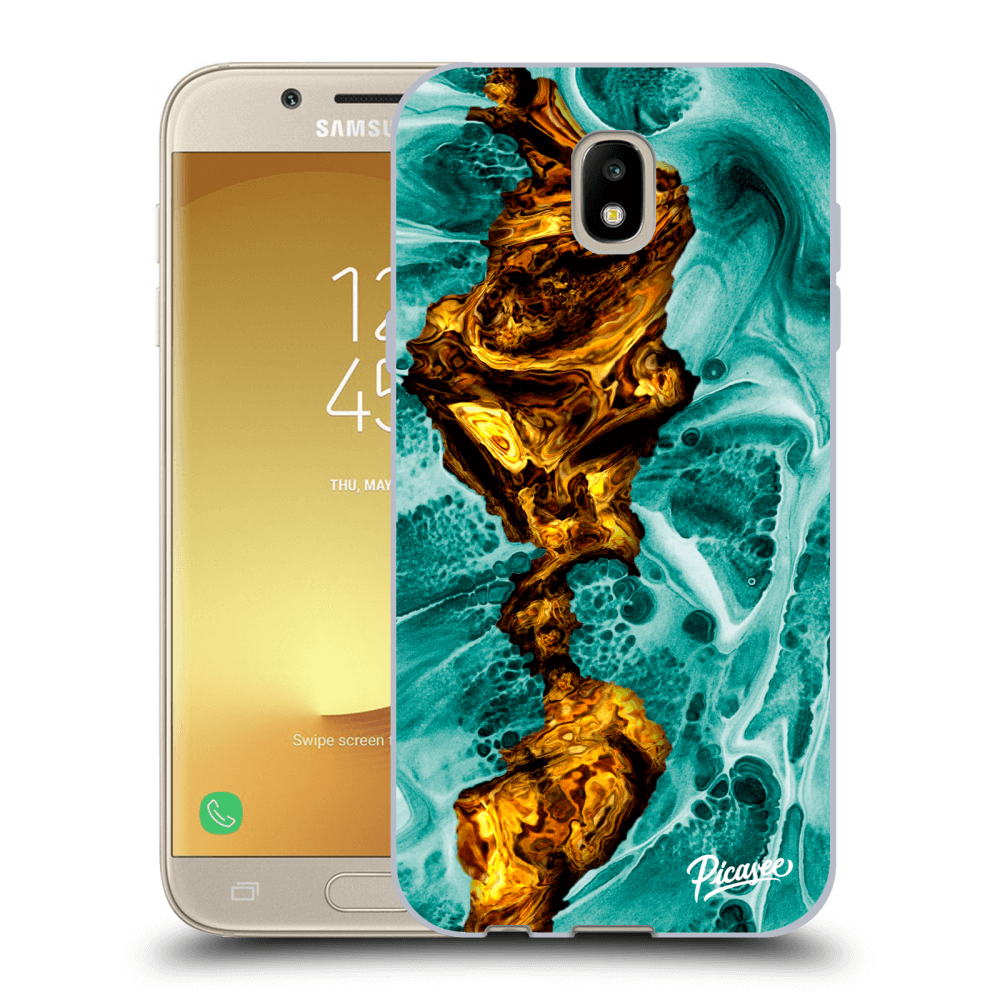 Picasee Samsung Galaxy J5 2017 J530F Hülle - Schwarzes Silikon - Goldsky