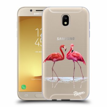 Picasee Samsung Galaxy J5 2017 J530F Hülle - Transparentes Silikon - Flamingos couple