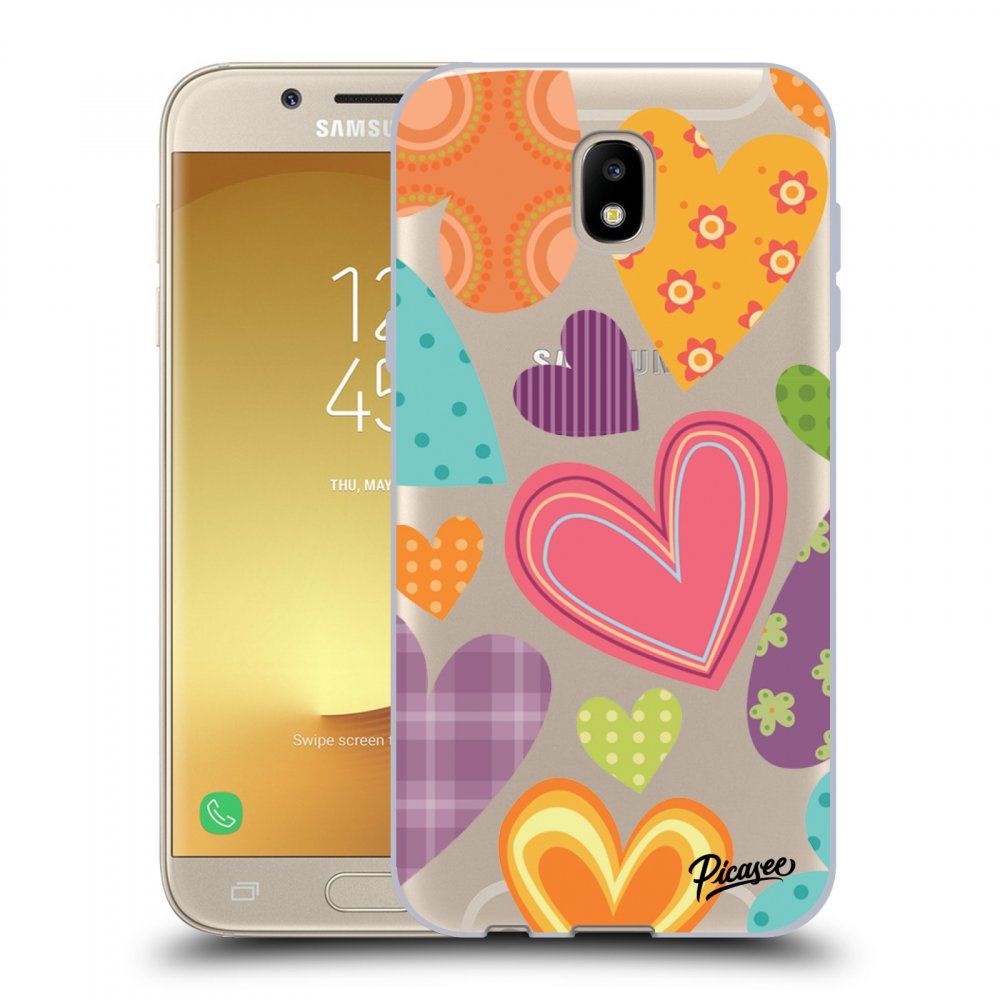 Picasee Samsung Galaxy J5 2017 J530F Hülle - Transparentes Silikon - Colored heart