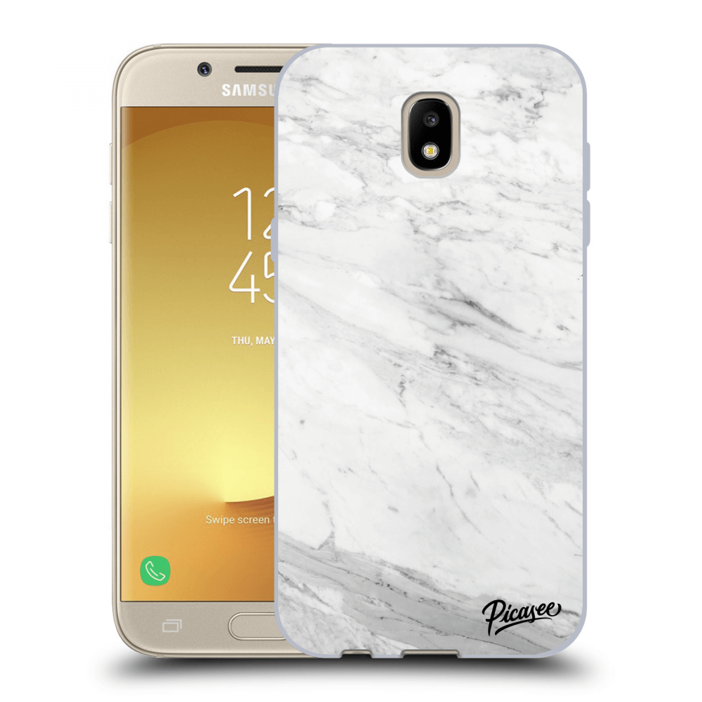Picasee Samsung Galaxy J5 2017 J530F Hülle - Schwarzes Silikon - White marble