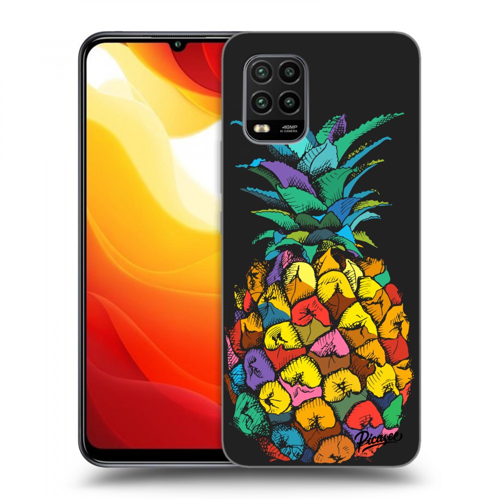 Picasee Xiaomi Mi 10 Lite Hülle - Schwarzes Silikon - Pineapple
