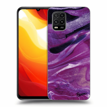 Picasee Xiaomi Mi 10 Lite Hülle - Schwarzes Silikon - Purple glitter