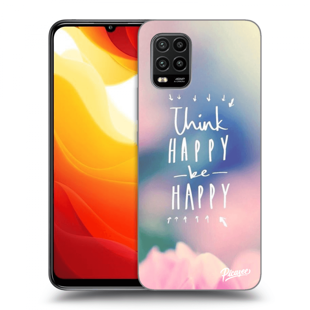 Picasee Xiaomi Mi 10 Lite Hülle - Schwarzes Silikon - Think happy be happy