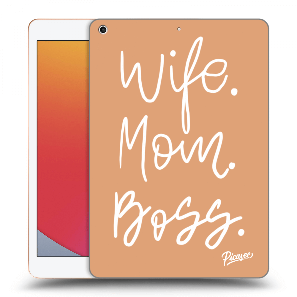 Picasee Schwarze Silikonhülle für Apple iPad 10.2" 2020 (8. gen) - Boss Mama