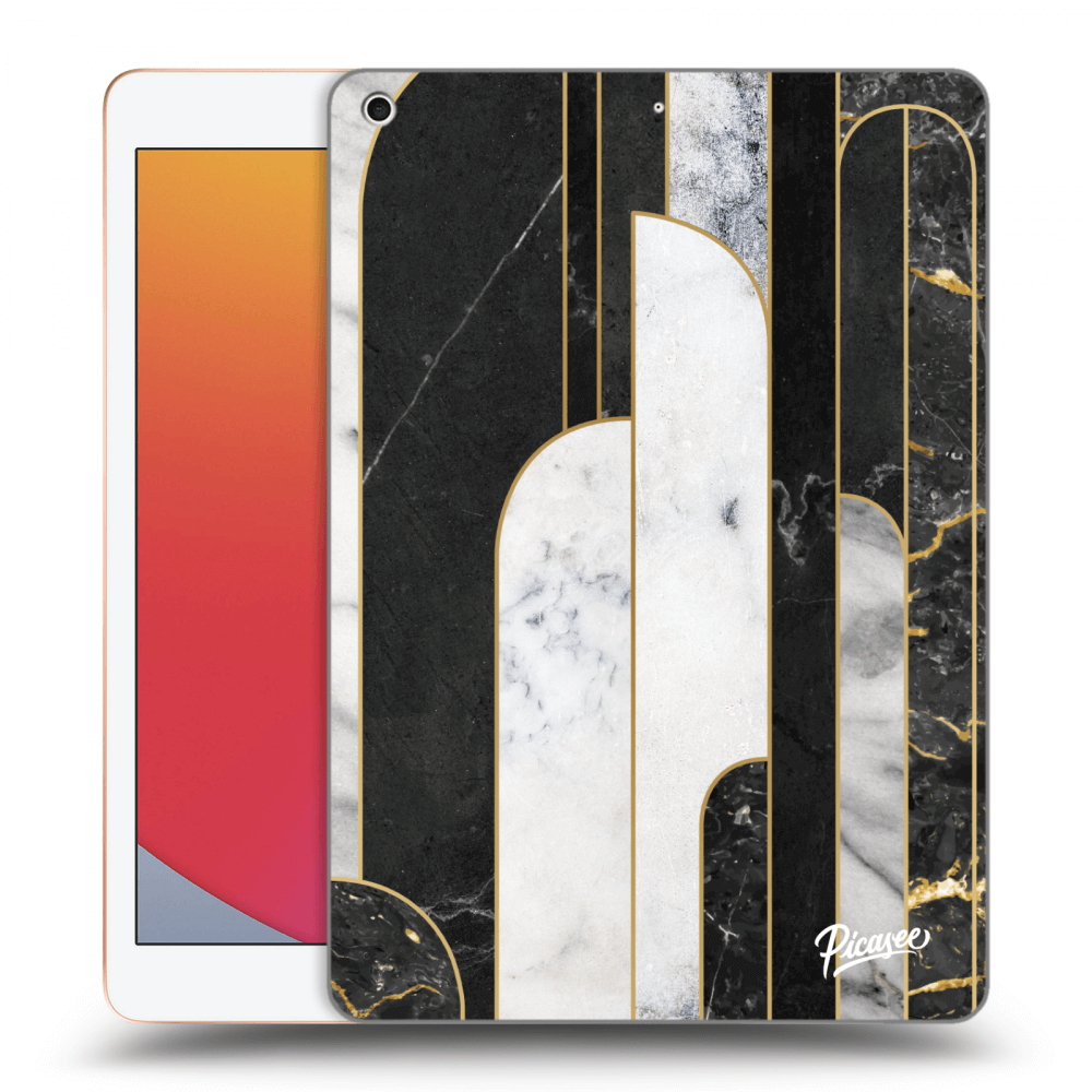 Picasee transparente Silikonhülle für Apple iPad 10.2" 2020 (8. gen) - Black & White tile