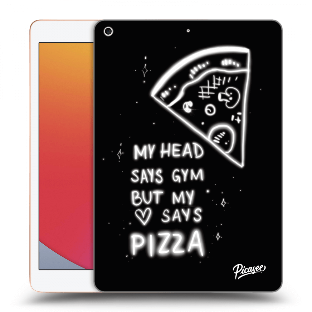 Picasee Schwarze Silikonhülle für Apple iPad 10.2" 2020 (8. gen) - Pizza
