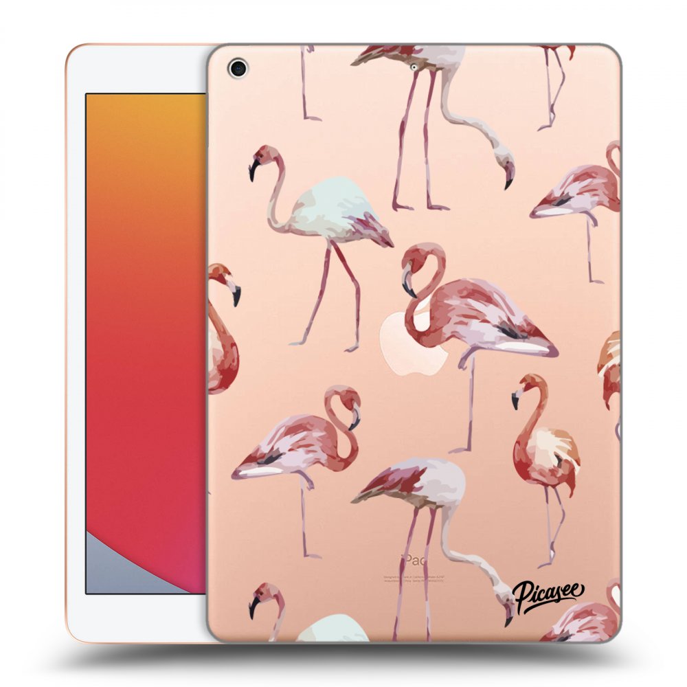 Picasee transparente Silikonhülle für Apple iPad 10.2" 2020 (8. gen) - Flamingos