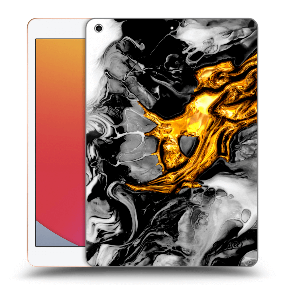 Picasee transparente Silikonhülle für Apple iPad 10.2" 2020 (8. gen) - Black Gold 2