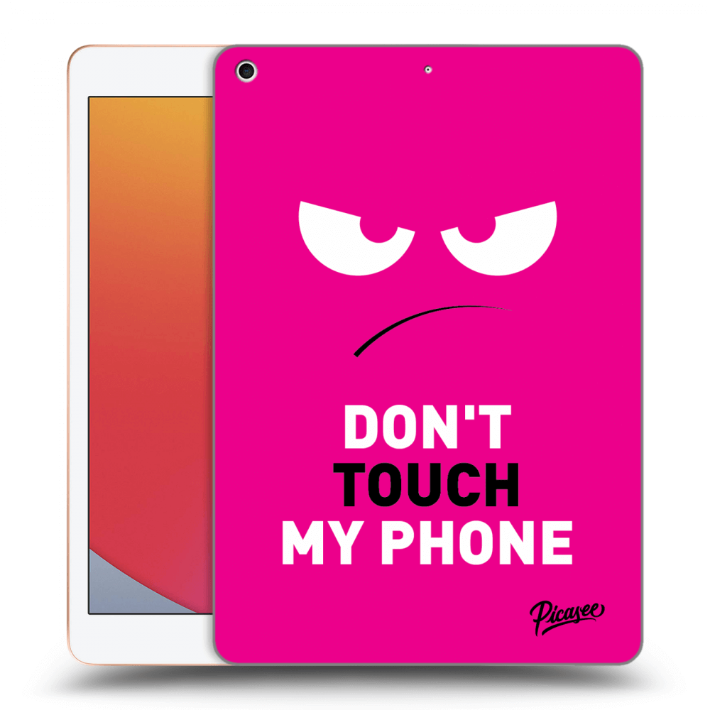 Picasee Schwarze Silikonhülle für Apple iPad 10.2" 2020 (8. gen) - Angry Eyes - Pink