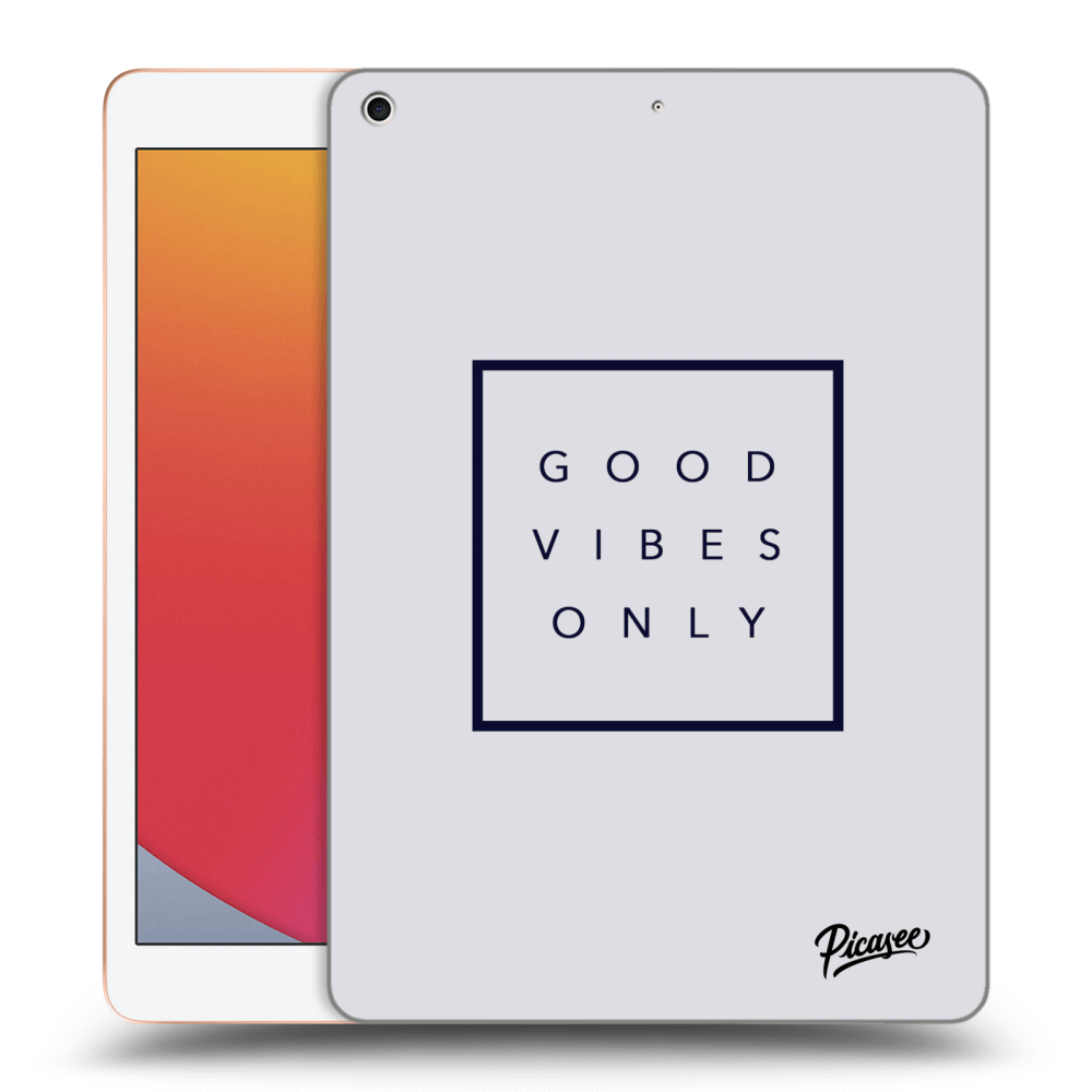 Picasee Schwarze Silikonhülle für Apple iPad 10.2" 2020 (8. gen) - Good vibes only