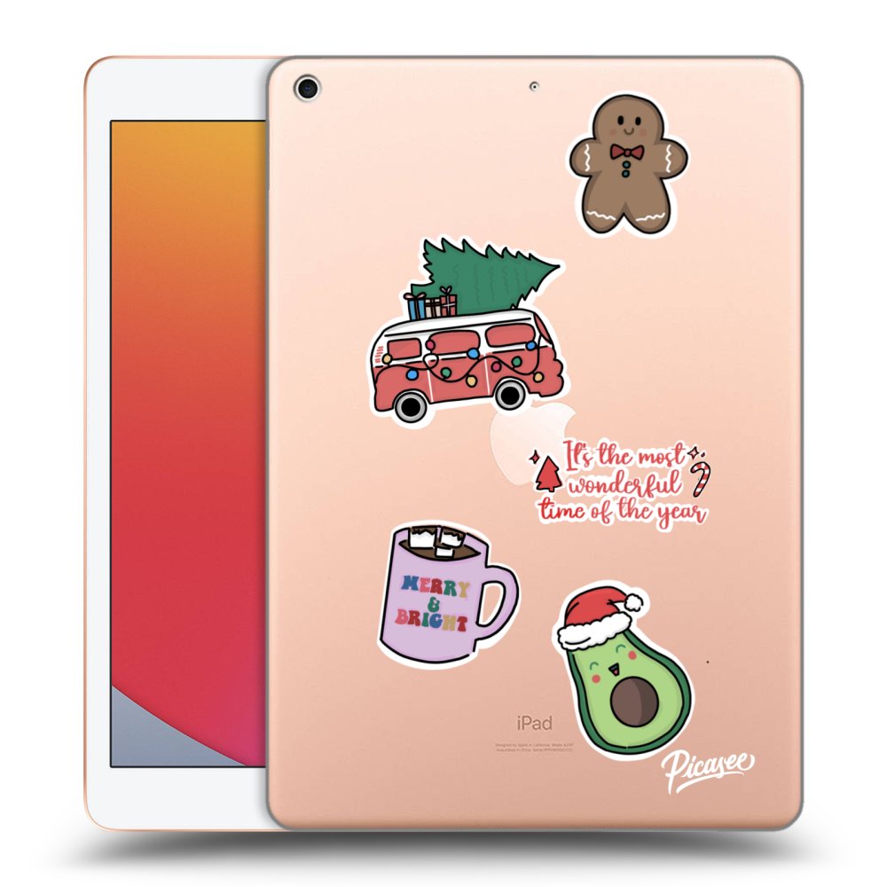 Picasee transparente Silikonhülle für Apple iPad 10.2" 2020 (8. gen) - Christmas Stickers