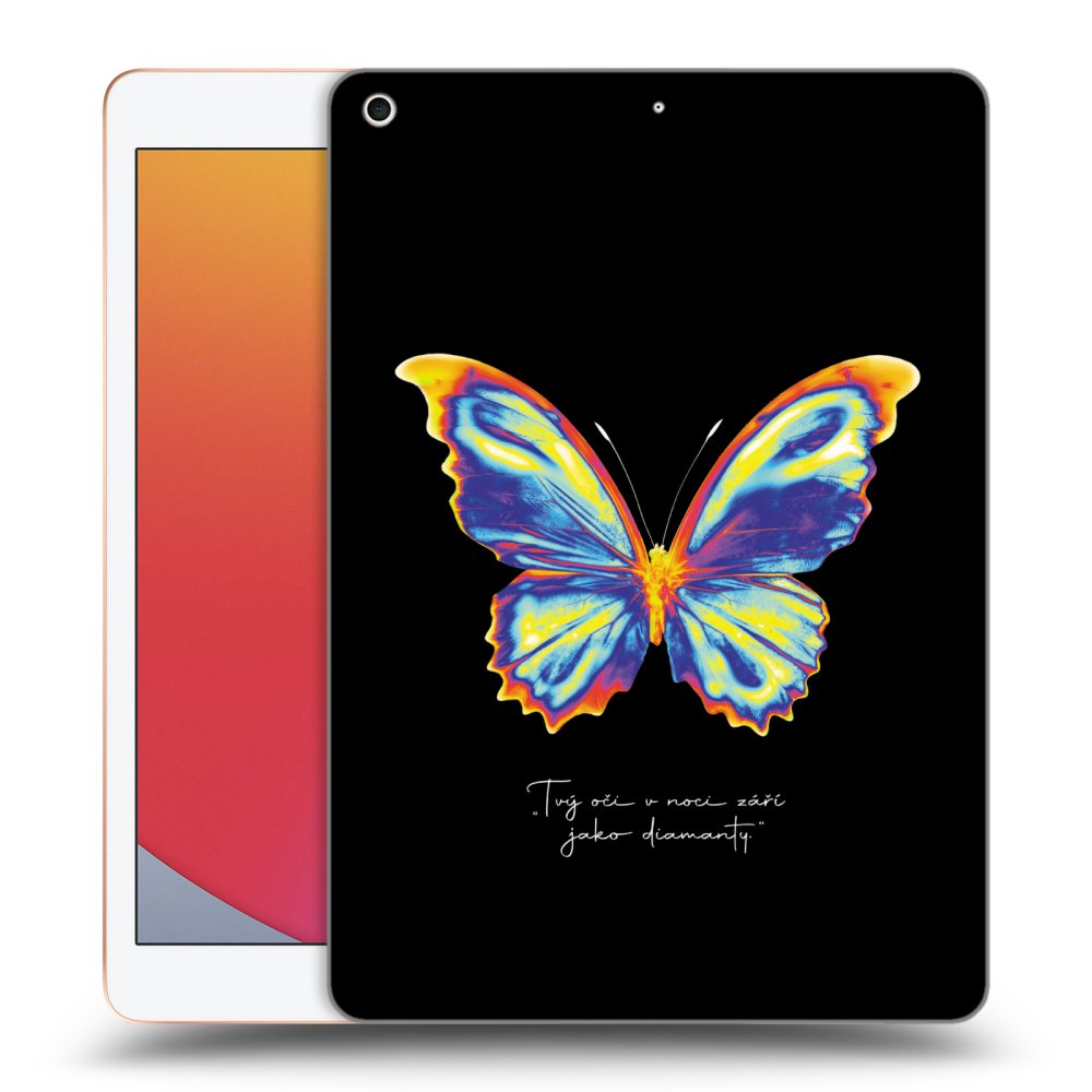 Picasee transparente Silikonhülle für Apple iPad 10.2" 2020 (8. gen) - Diamanty Black