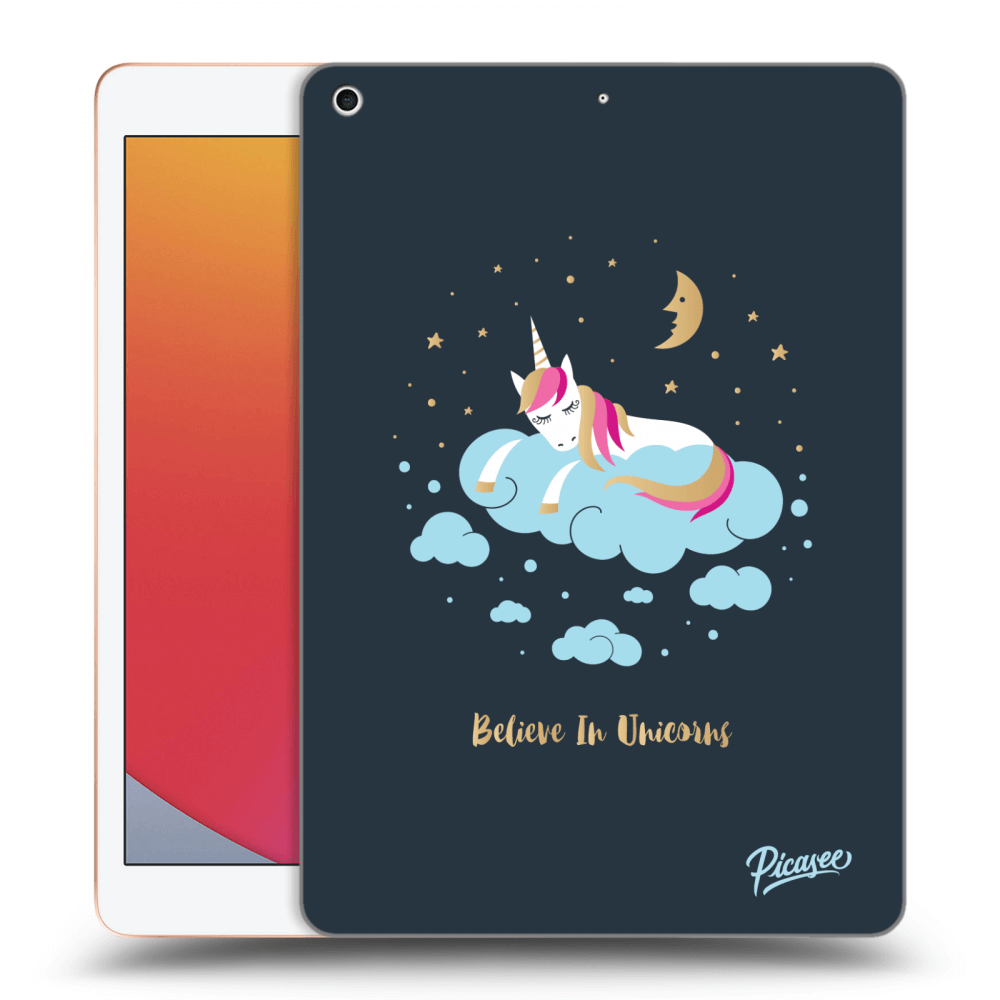 Picasee transparente Silikonhülle für Apple iPad 10.2" 2020 (8. gen) - Believe In Unicorns