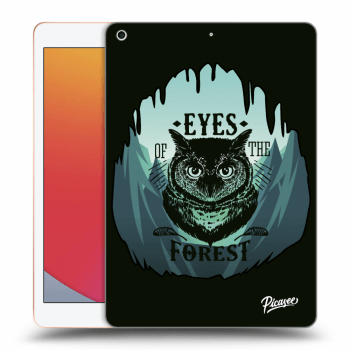 Picasee Schwarze Silikonhülle für Apple iPad 10.2" 2020 (8. gen) - Forest owl