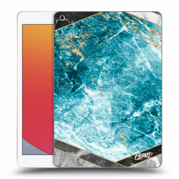 Picasee Schwarze Silikonhülle für Apple iPad 10.2" 2020 (8. gen) - Blue geometry