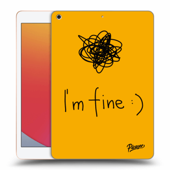 Picasee Schwarze Silikonhülle für Apple iPad 10.2" 2020 (8. gen) - I am fine