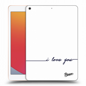 Picasee Schwarze Silikonhülle für Apple iPad 10.2" 2020 (8. gen) - I love you