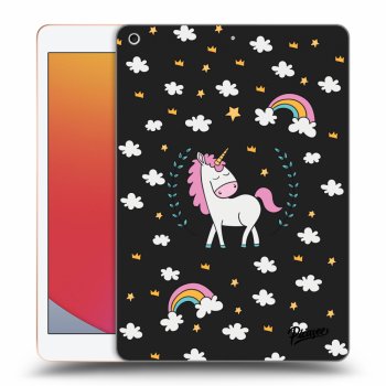 Picasee Schwarze Silikonhülle für Apple iPad 10.2" 2020 (8. gen) - Unicorn star heaven