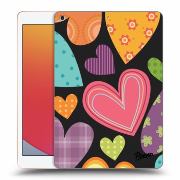Picasee Schwarze Silikonhülle für Apple iPad 10.2" 2020 (8. gen) - Colored heart