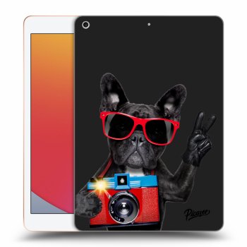 Picasee Schwarze Silikonhülle für Apple iPad 10.2" 2020 (8. gen) - French Bulldog