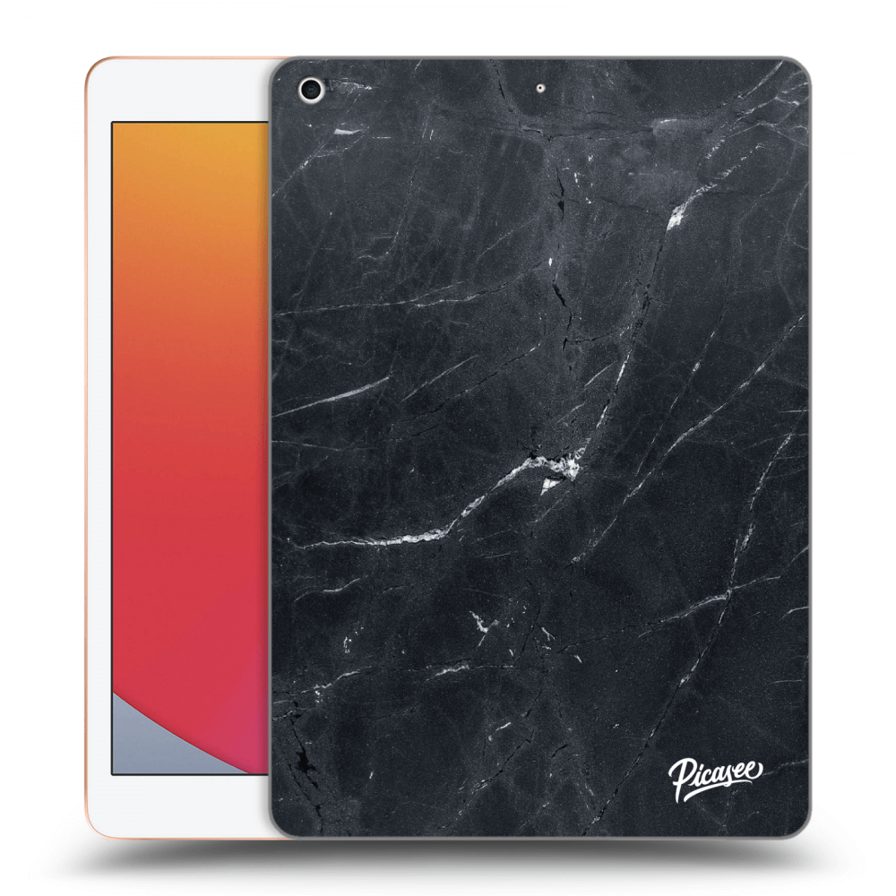 Picasee Schwarze Silikonhülle für Apple iPad 10.2" 2020 (8. gen) - Black marble